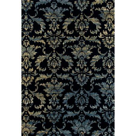 ART CARPET 8 X 11 Ft. Bastille Collection Victorian Woven Area Rug, Navy 841864110050